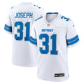 Detroit Lions Kerby Joseph White Game Football Jersey