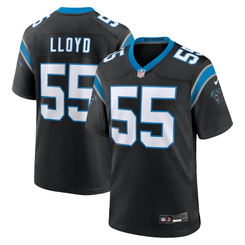 Carolina Panthers Devin Lloyd Black Team Game Football Jersey