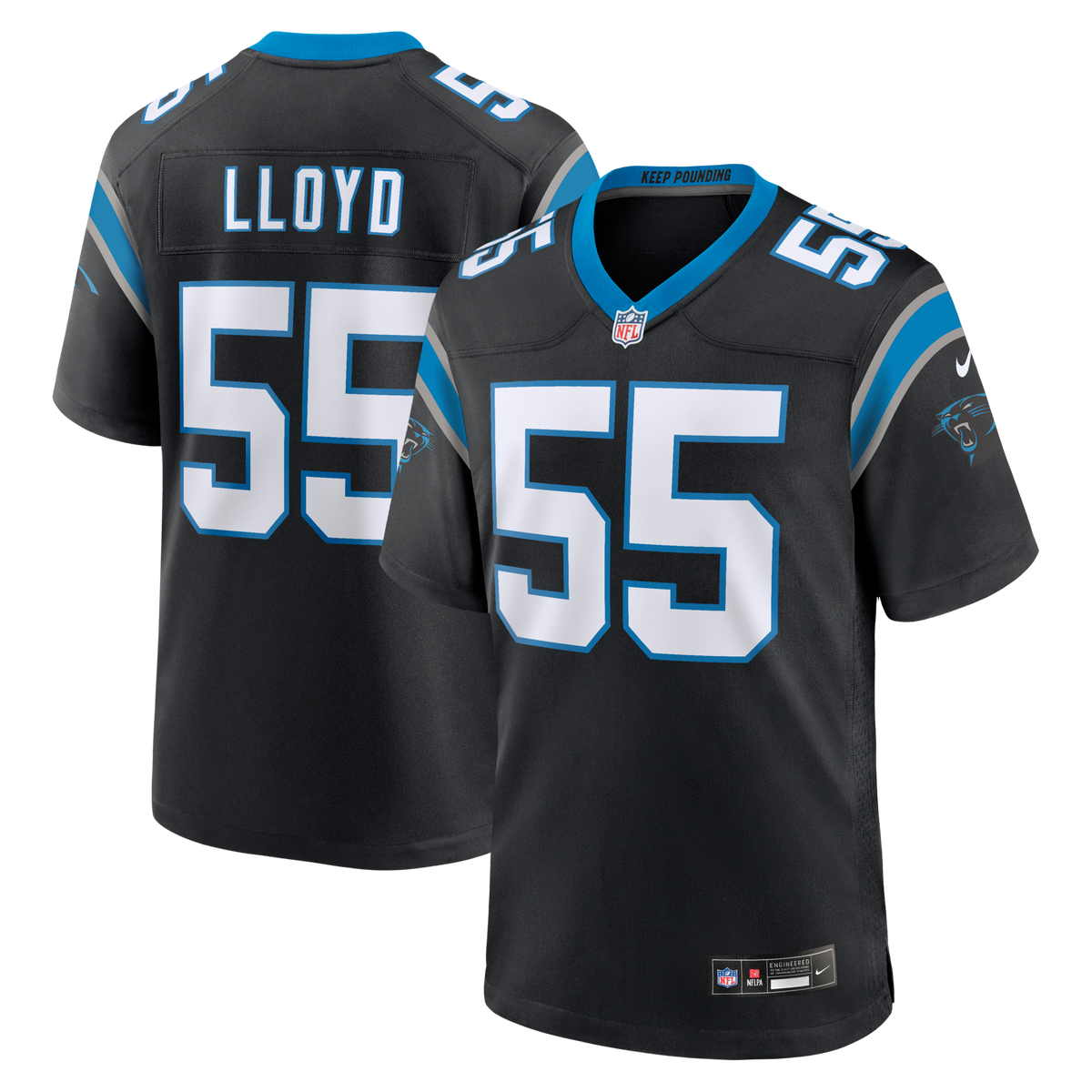 Carolina Panthers Devin Lloyd Black Team Game Football Jersey