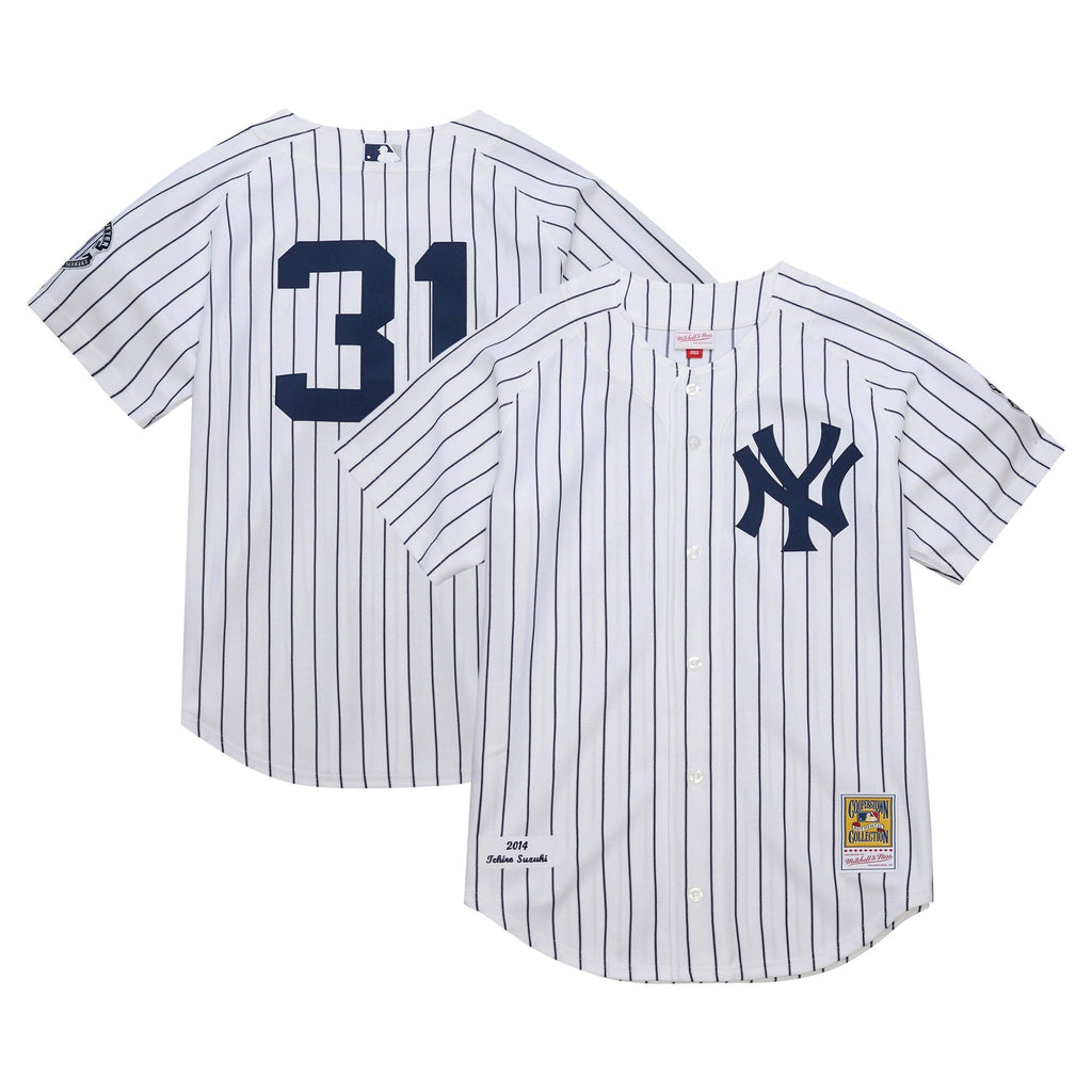 New York Yankees Ichiro Suzuki White 2014 Cooperstown Collection Throwback Baseball Jersey