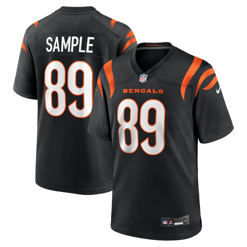 Cincinnati Bengals Drew Sample Black Game Football Jersey