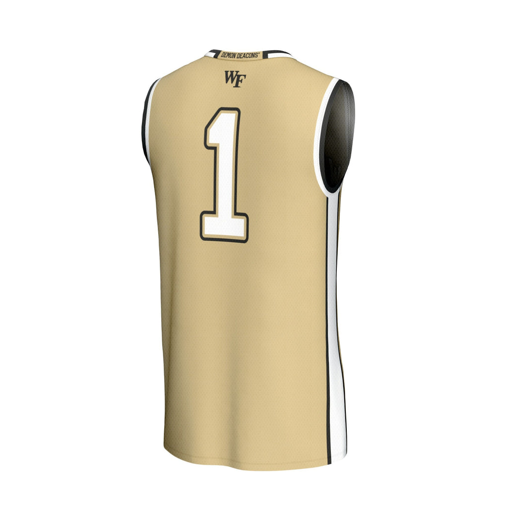 #1 Wake Forest Demon Deacons Lightweight Basketball Fashion Jersey - Gold