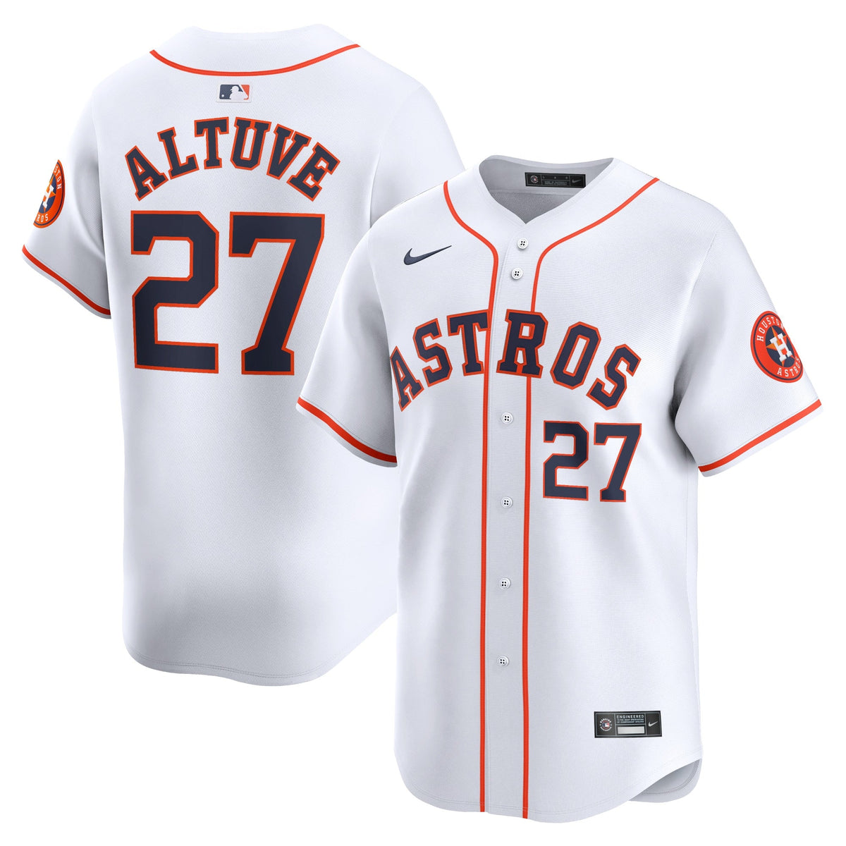 Houston Astros Jose Altuve White Home Limited Player Baseball Jersey