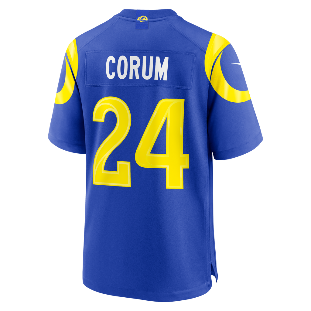 Los Angeles Rams Blake Corum Royal Game Football Jersey