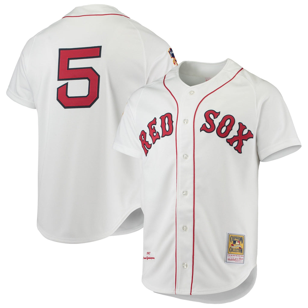 Boston Red Sox Nomar Garciaparra White 1997 Cooperstown Collection Baseball Jersey