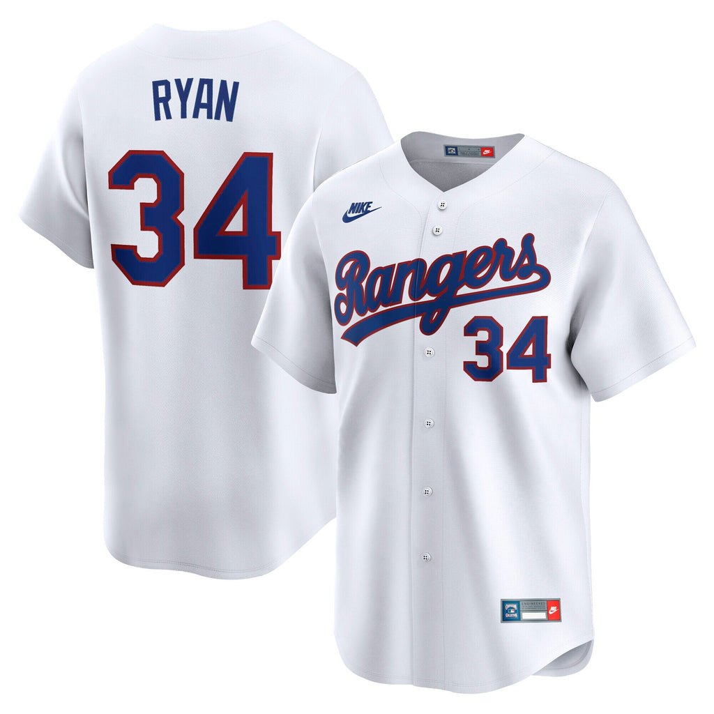 Texas Rangers Nolan Ryan White Throwback Cooperstown Collection Limited Baseball Jersey