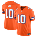 Denver Broncos Bo Nix Orange Alternate Mile High Collection 1977 Throwback Vapor F.U.S.E. Stitched Limited Football Jersey