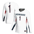 #1 Howard Bison Lightweight Volleyball Jersey - White