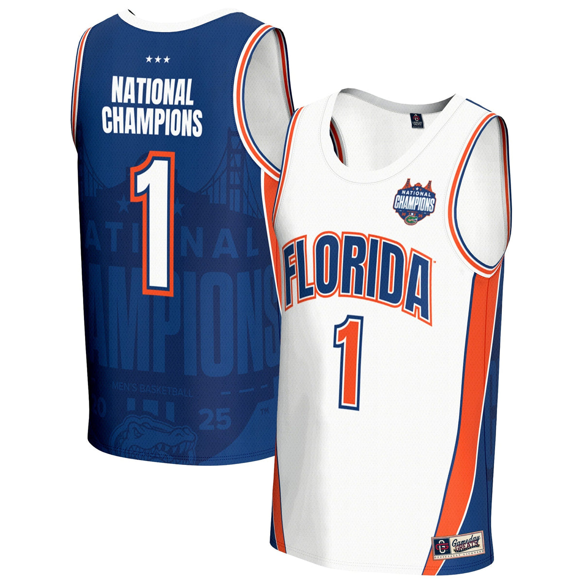 White Florida Gators 2025 NCAA Basketball National Champions Commemorative Fashion Jersey