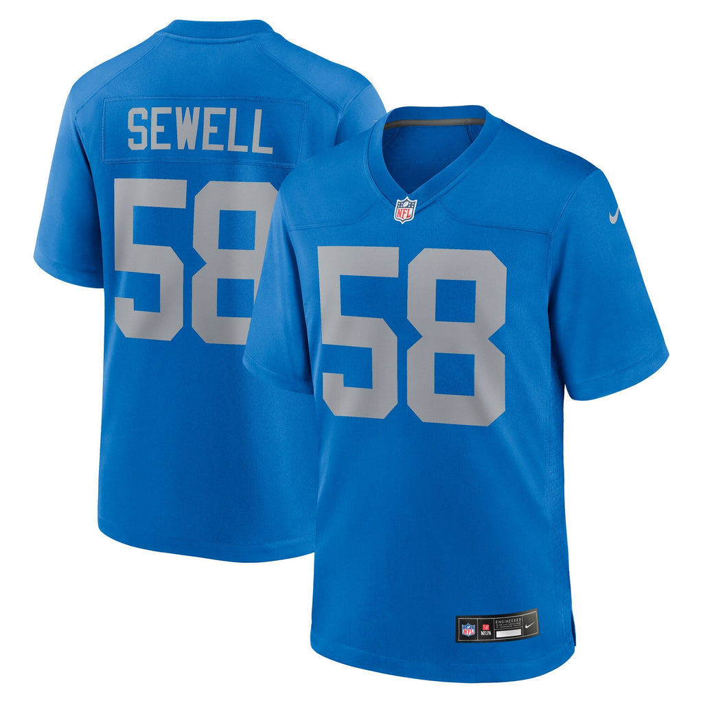 Detroit Lions Penei Sewell Blue Alternate Game Football Jersey