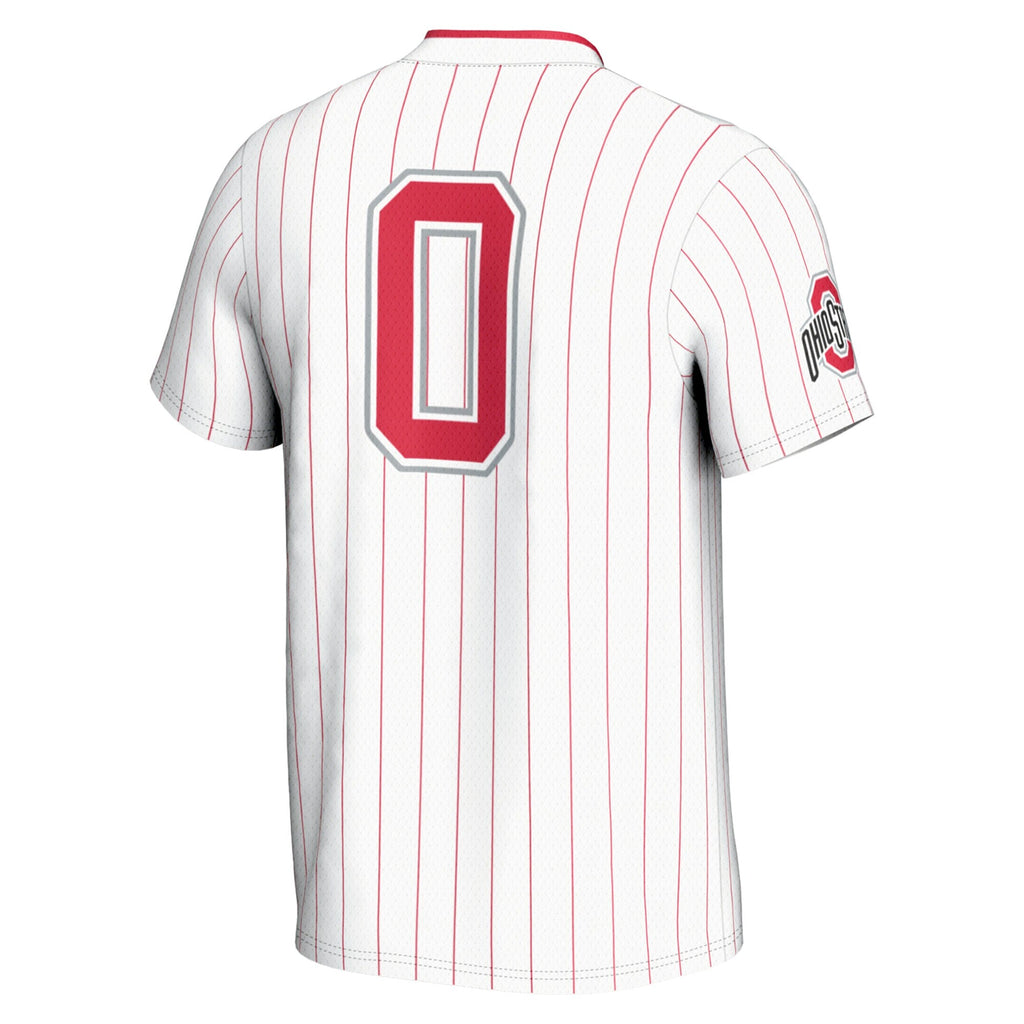 #0 White Ohio State Buckeyes Lightweight Softball Jersey