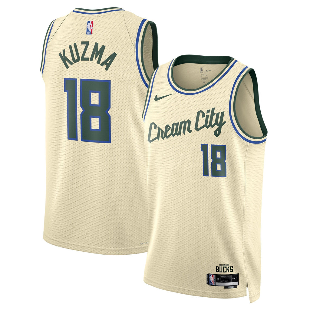 Milwaukee Bucks 2025/26 City Edition Swingman Jersey - Cream - Kyle Kuzma