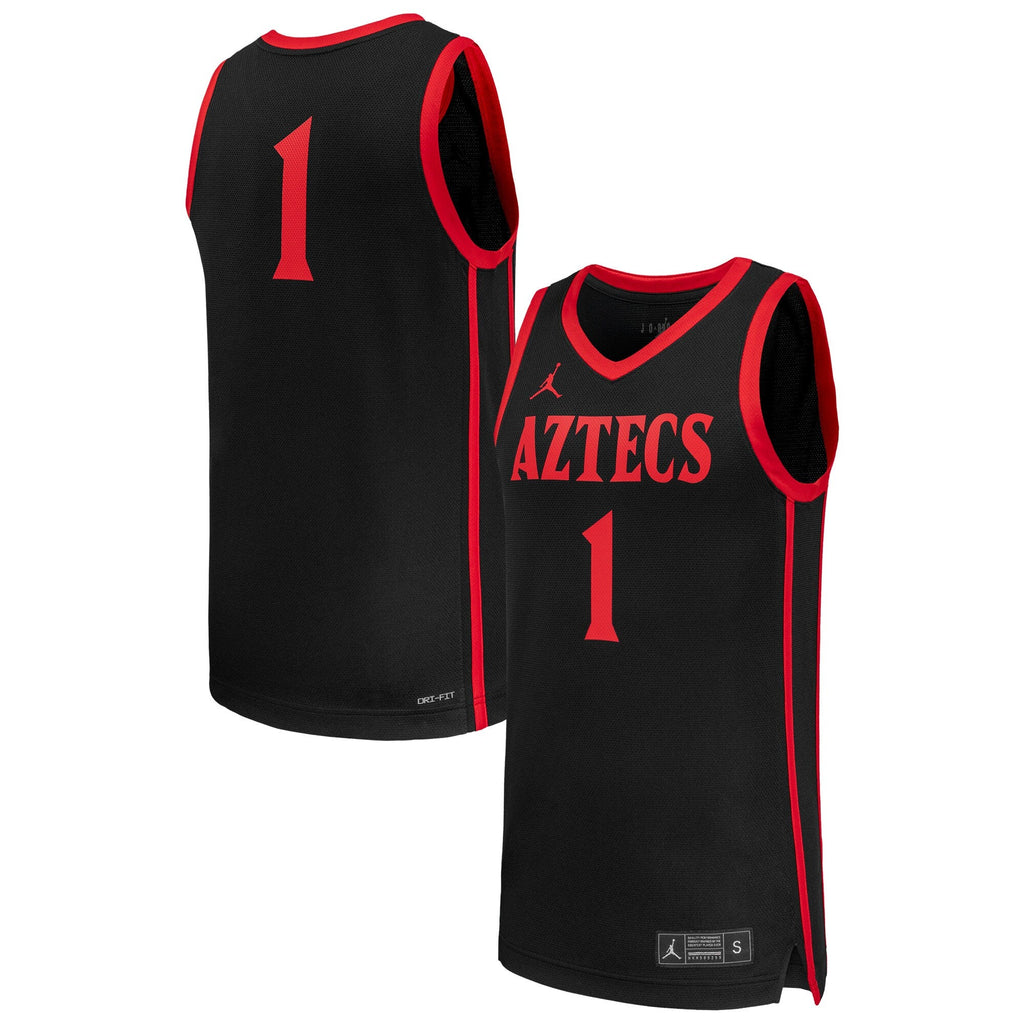 #1 Black San Diego State Aztecs Replica Basketball Jersey - Style 203374436