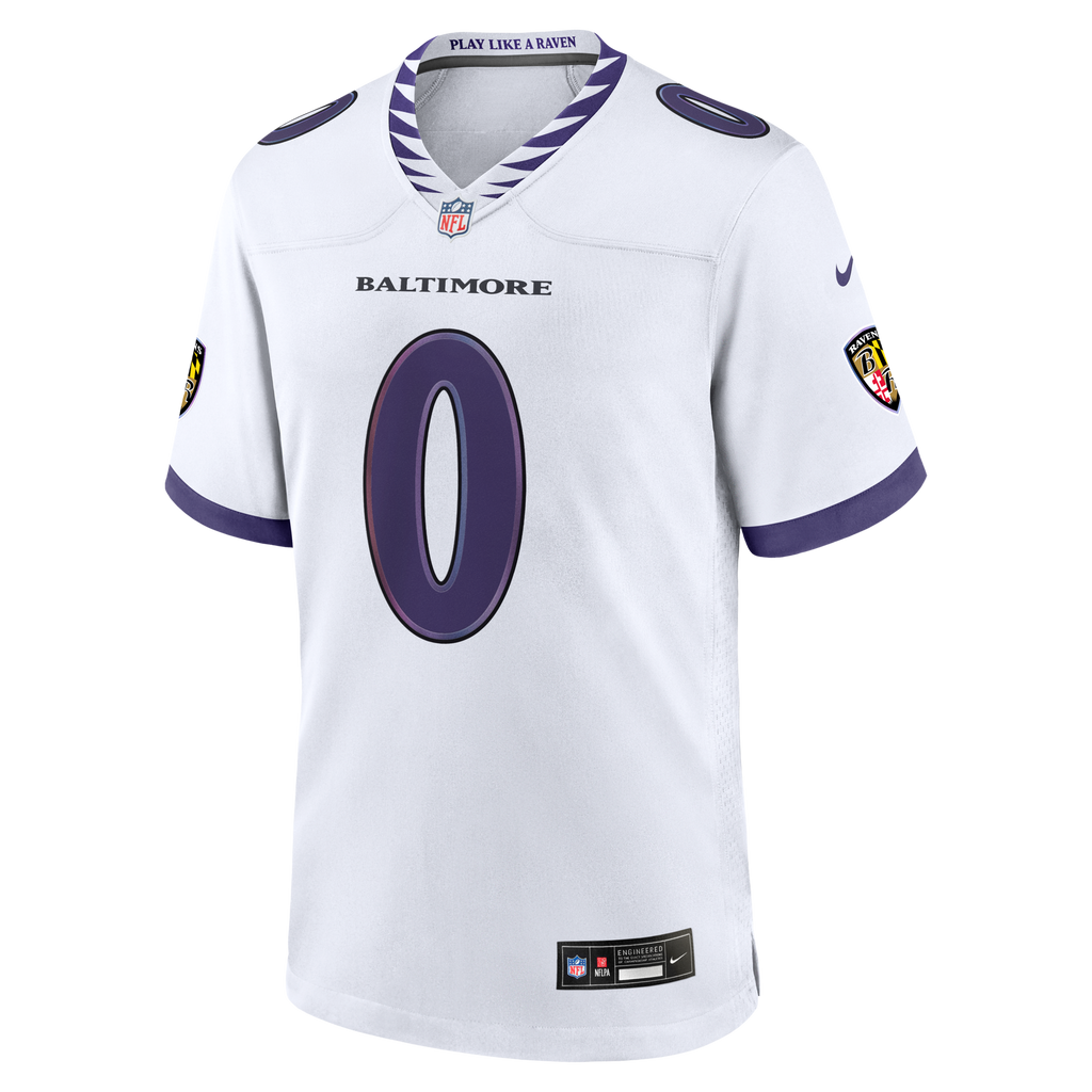 Baltimore Ravens Roquan Smith White Game Football Jersey