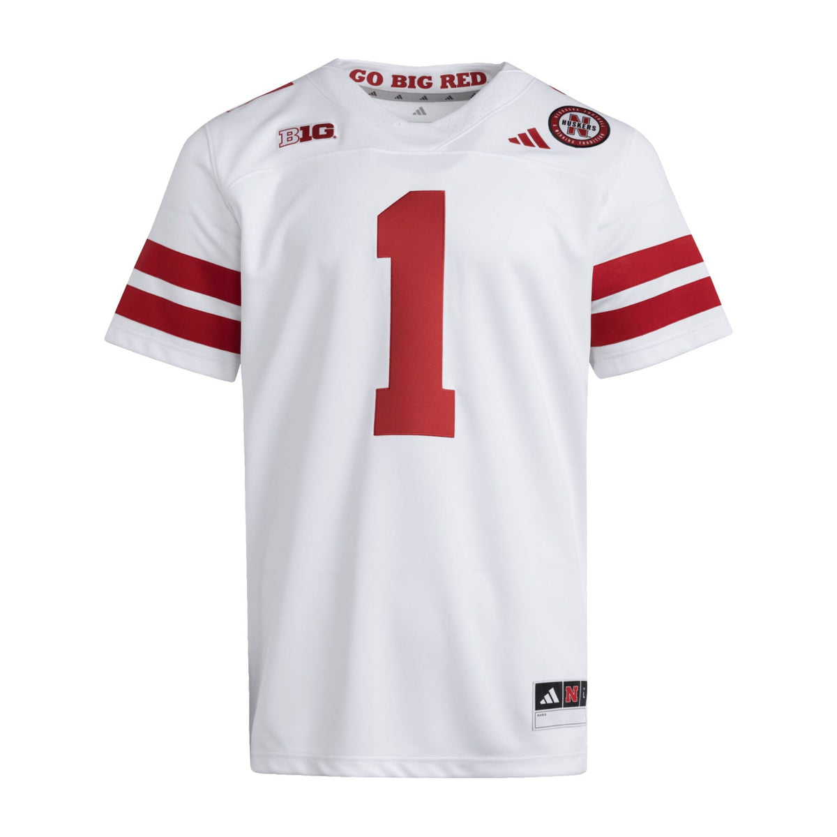 #1 White Nebraska Huskers Premier Jersey
