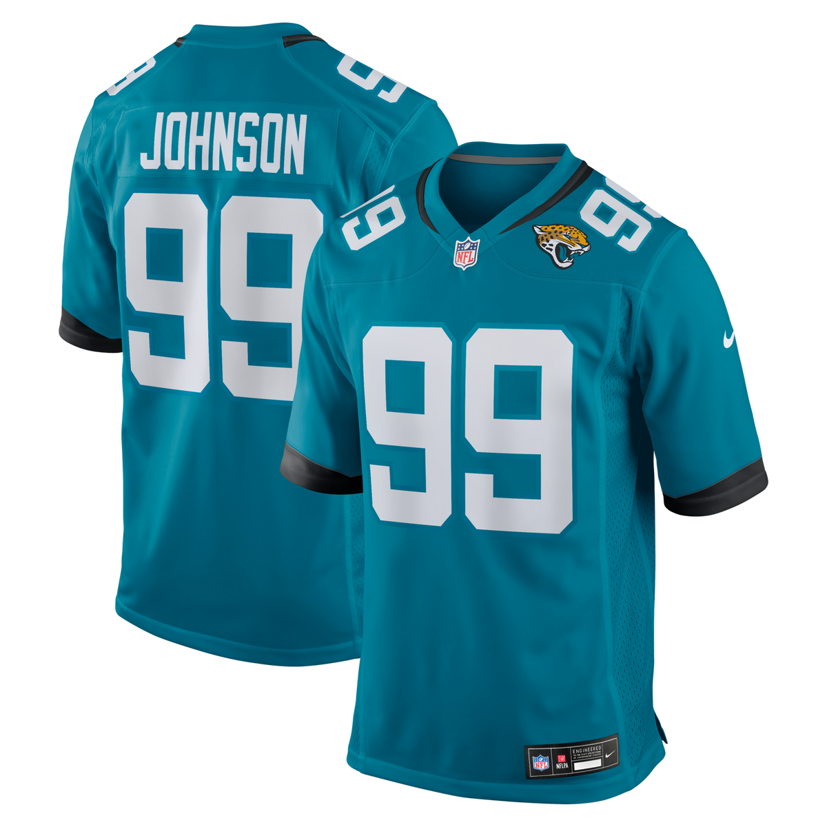 Jacksonville Jaguars Austin Johnson Teal Team Game Football Jersey