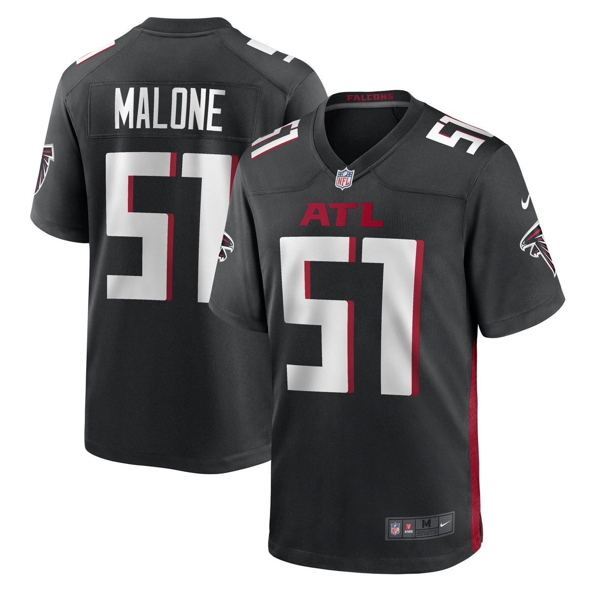 DeAngelo Malone Atlanta Falcons Black Game Player Football Jersey