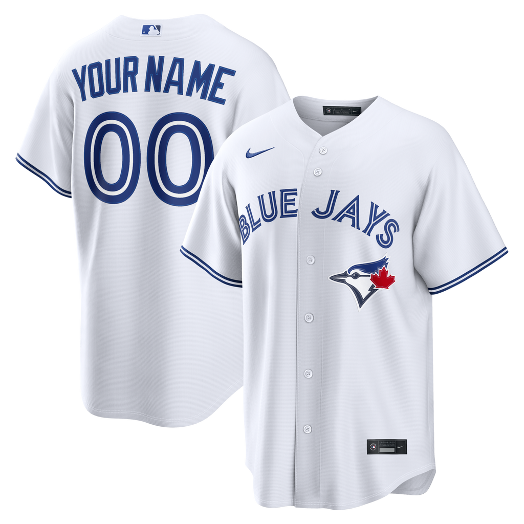 Toronto Blue Jays White Home Replica Custom Baseball Jersey