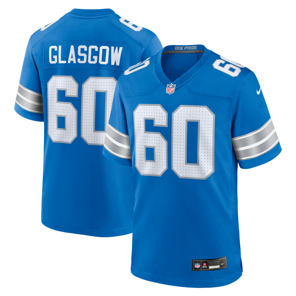 Detroit Lions Graham Glasgow Blue Team Game Football Jersey