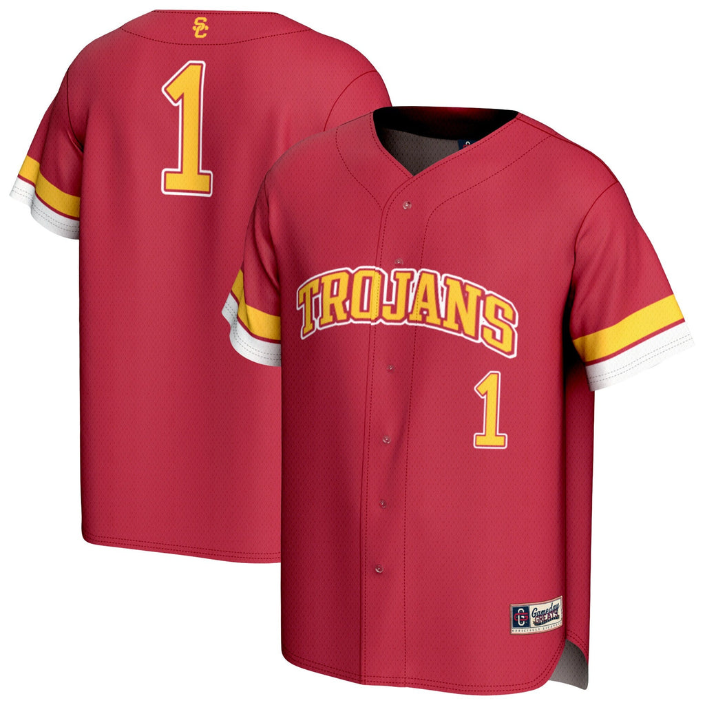 #1 Cardinal USC Trojans Collegiate Baseball Fashion Jersey