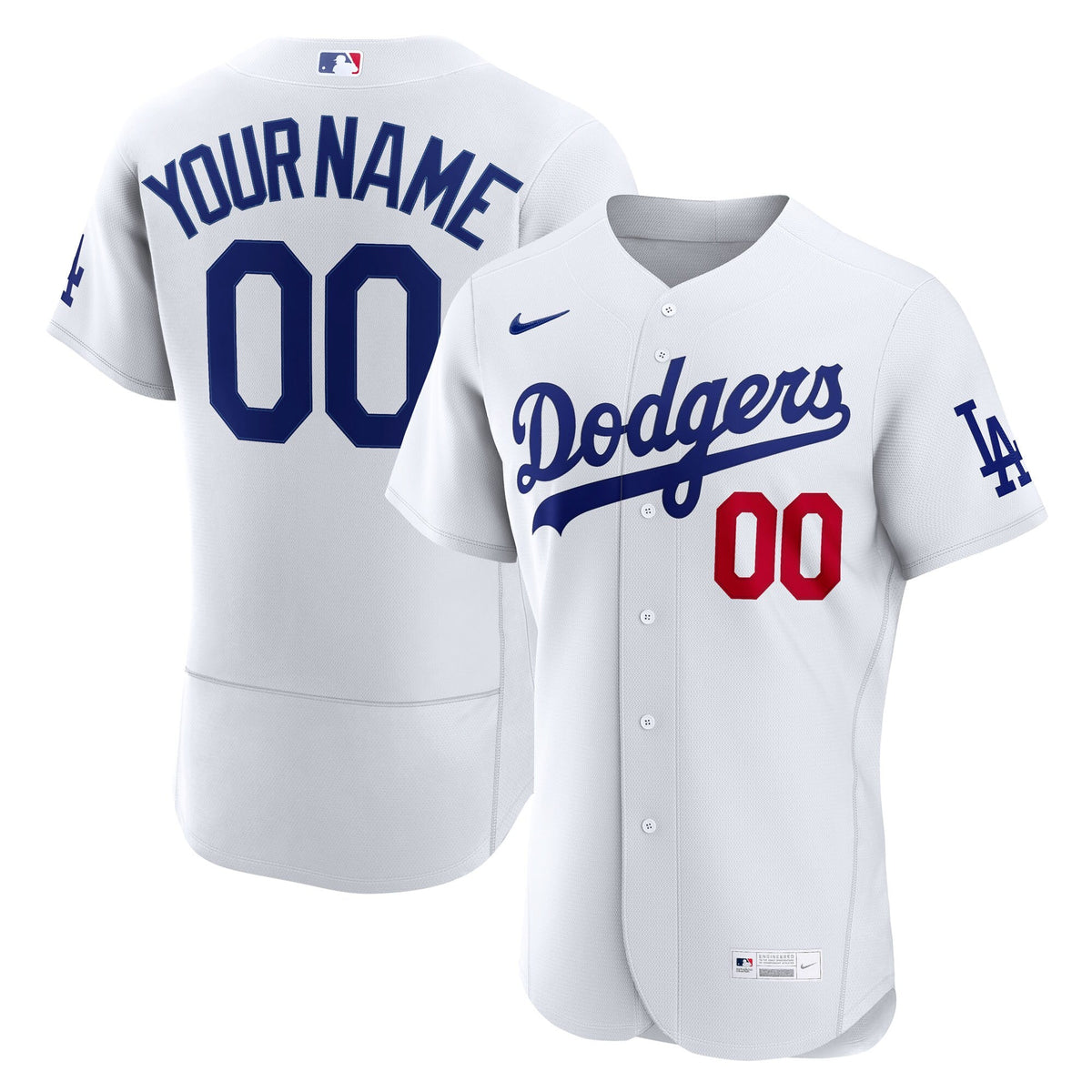 Los Angeles Dodgers White Home Custom Baseball Jersey