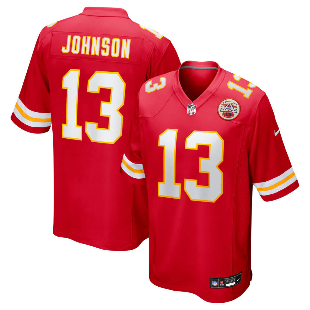 Kansas City Chiefs Nazeeh Johnson Red Game Player Football Jersey