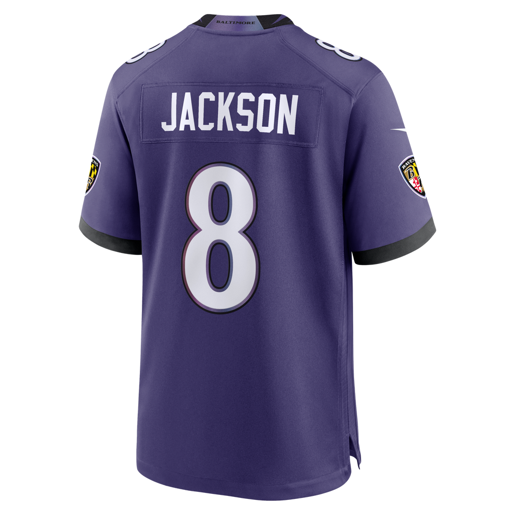 Baltimore Ravens Lamar Jackson Purple Team Game Football Jersey