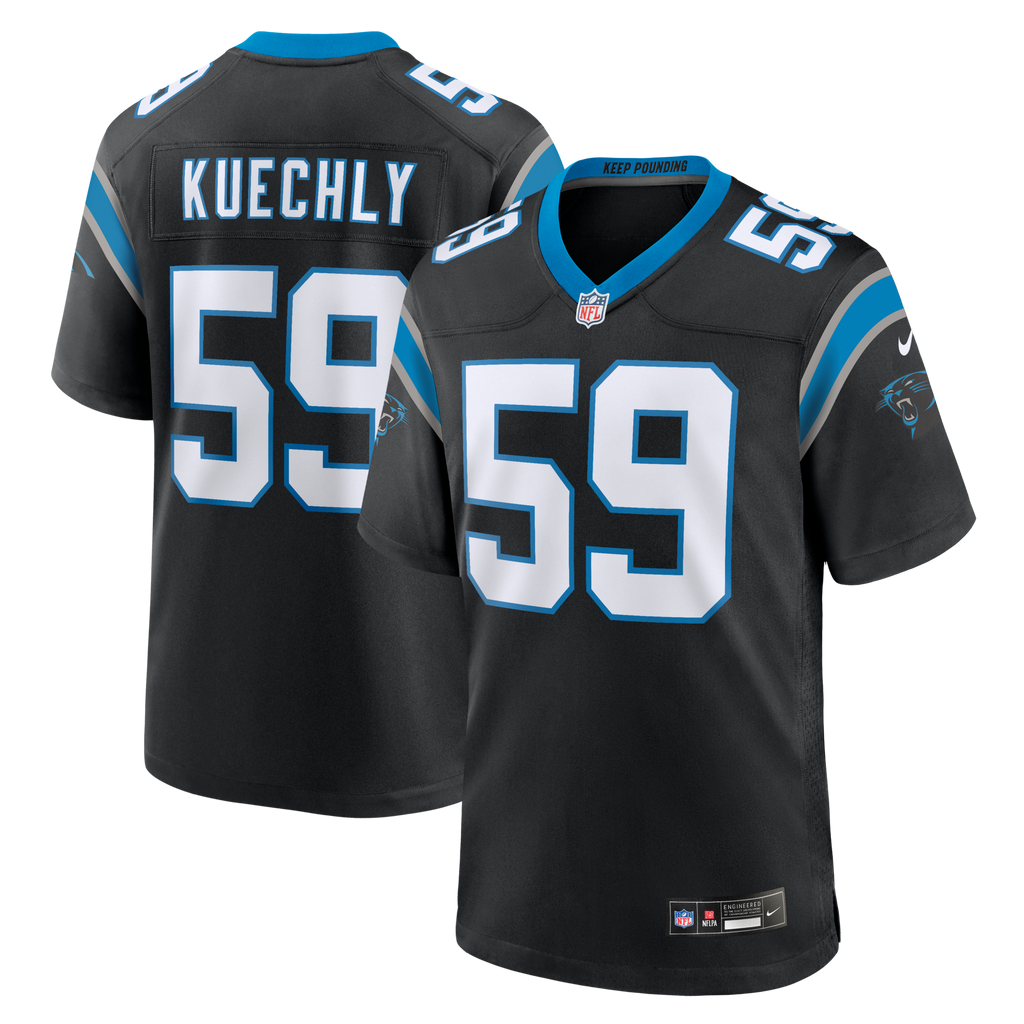 Carolina Panthers Luke Kuechly Black Team Game Football Jersey