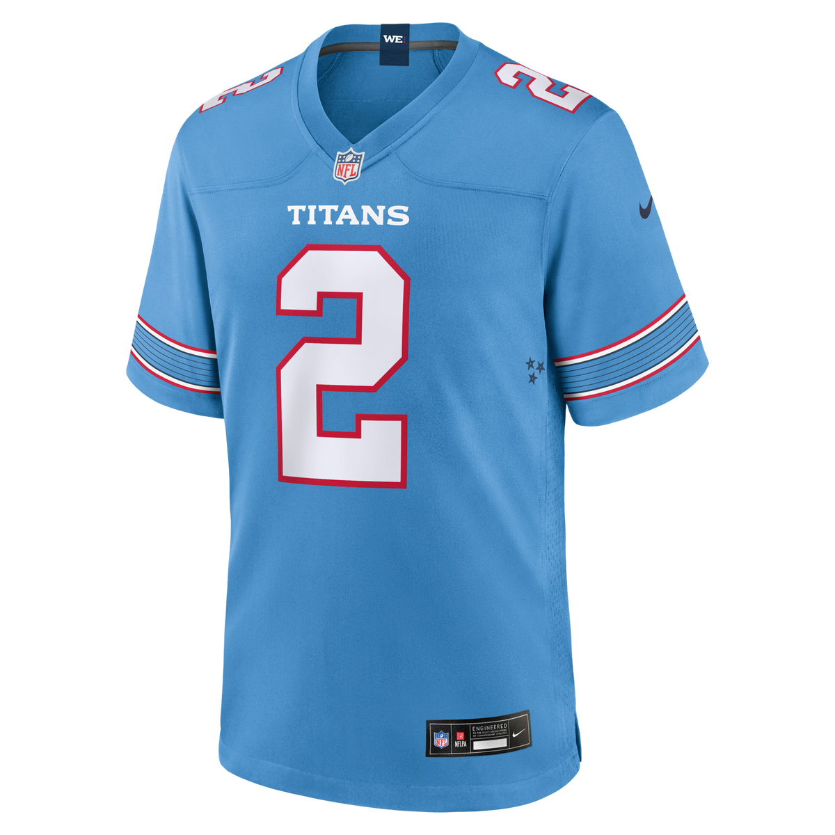 Tennessee Titans Tyjae Spears Light Blue Game Football Jersey