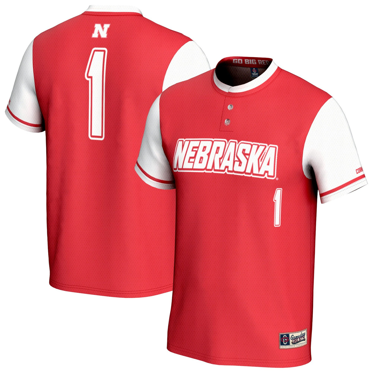 Nebraska Huskers Lightweight Collegiate Softball Fashion Jersey - Scarlet