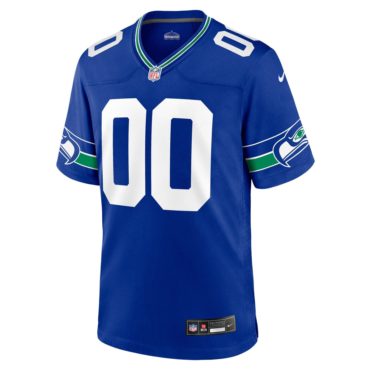 Seattle Seahawks Royal Throwback Custom Football Jersey