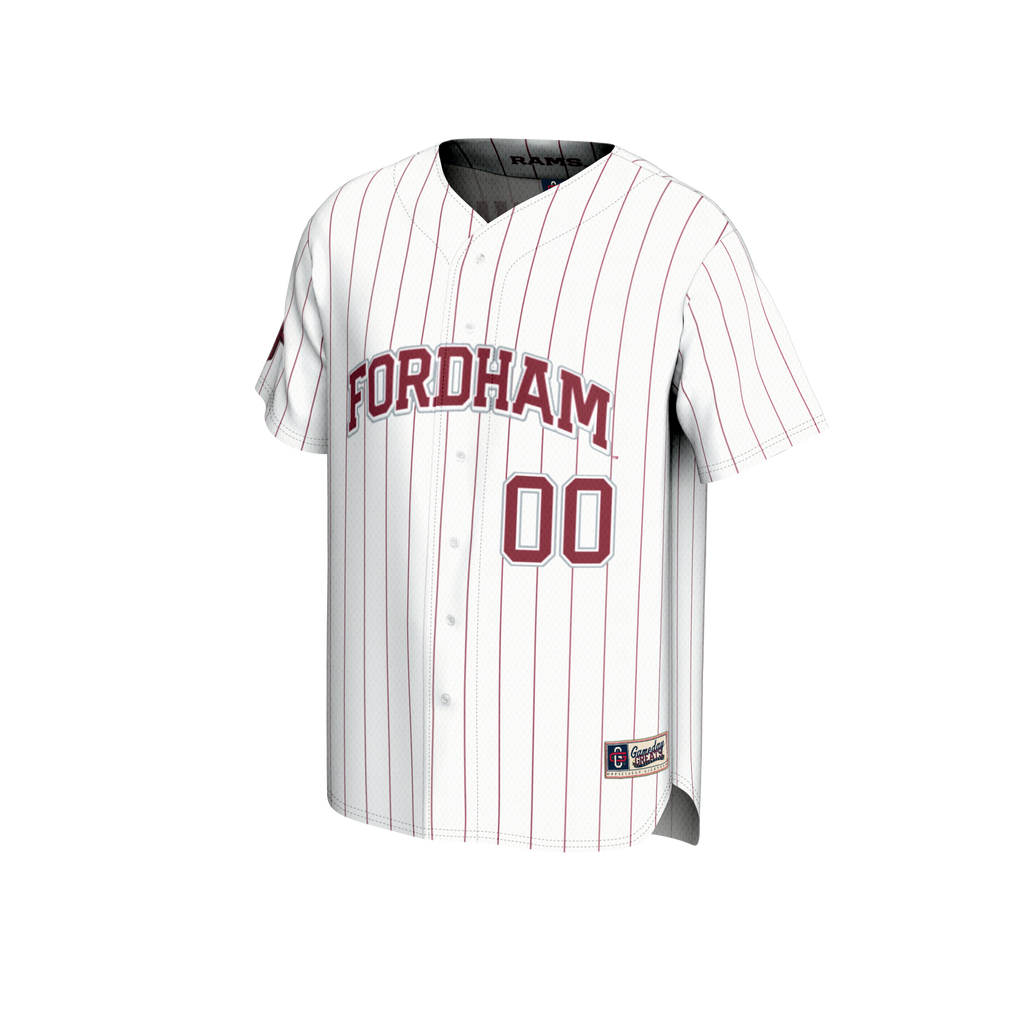 Fordham Rams Lightweight Collegiate Baseball NIL Pick-A-Player Fashion Jersey - White