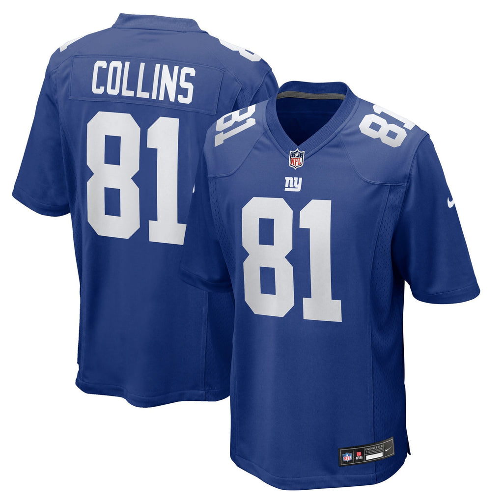 New York Giants Beaux Collins Royal Team Game Football Jersey