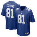 New York Giants Beaux Collins Royal Team Game Football Jersey