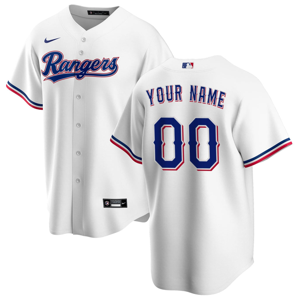 Texas Rangers White Home Replica Custom Baseball Jersey