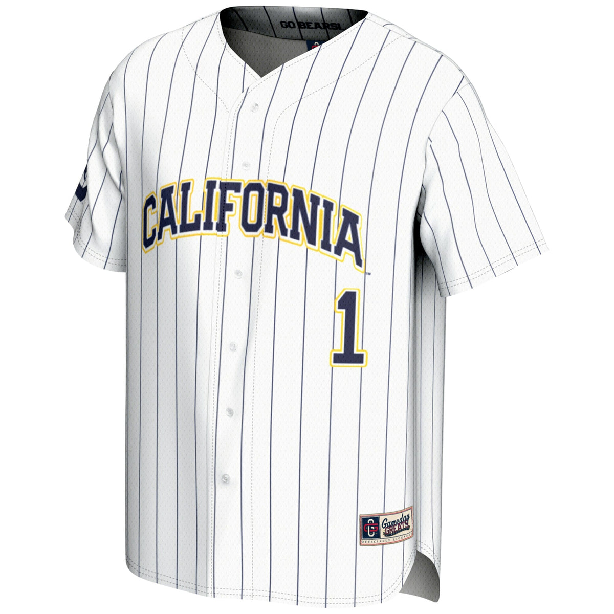 #1 White Cal Bears Lightweight Baseball Fashion Jersey