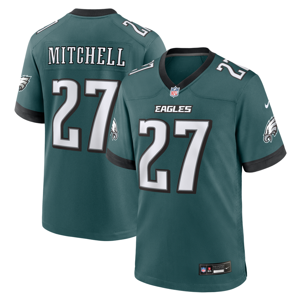 Philadelphia Eagles Quinyon Mitchell Midnight Green Team Game Football Jersey