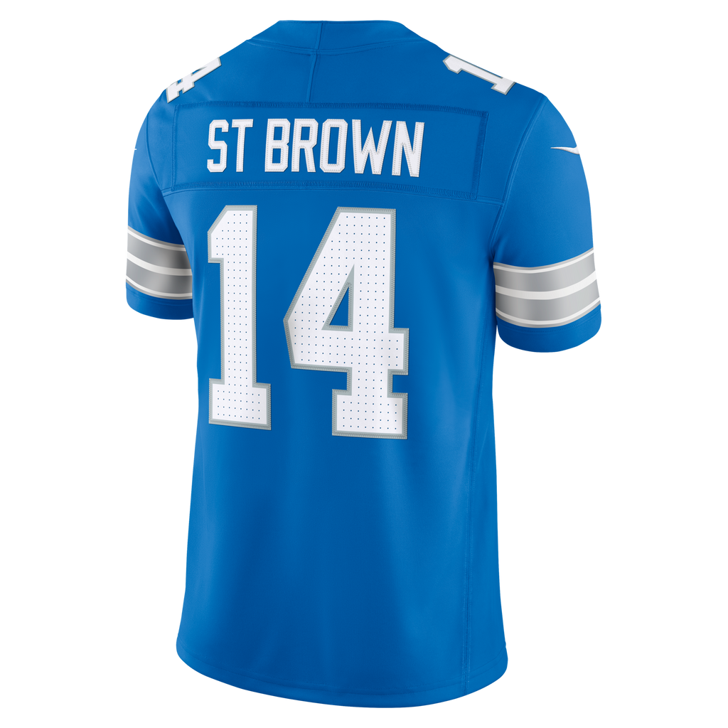 Detroit Lions Amon-Ra St. Brown Blue Team Vapor F.U.S.E. Stitched Limited Football Jersey