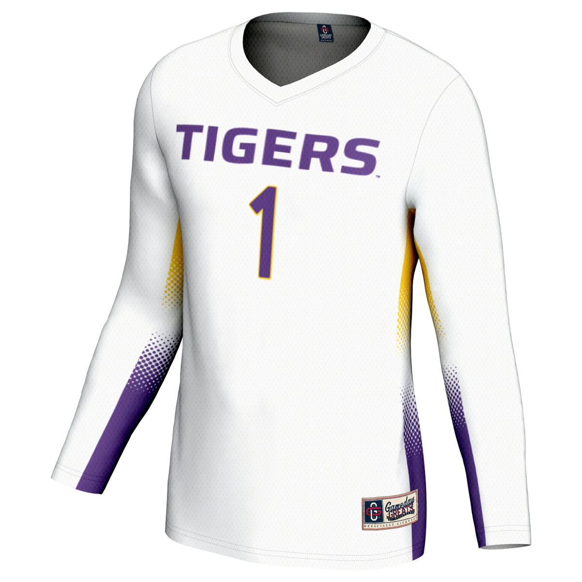 #1 LSU Tigers Lightweight Volleyball Jersey - White