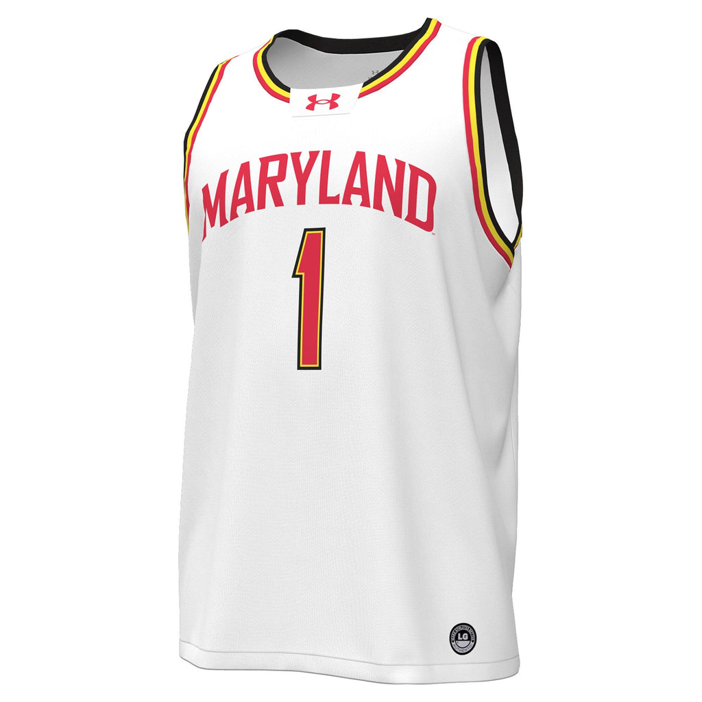 #1 White Maryland Terrapins Replica Basketball Jersey