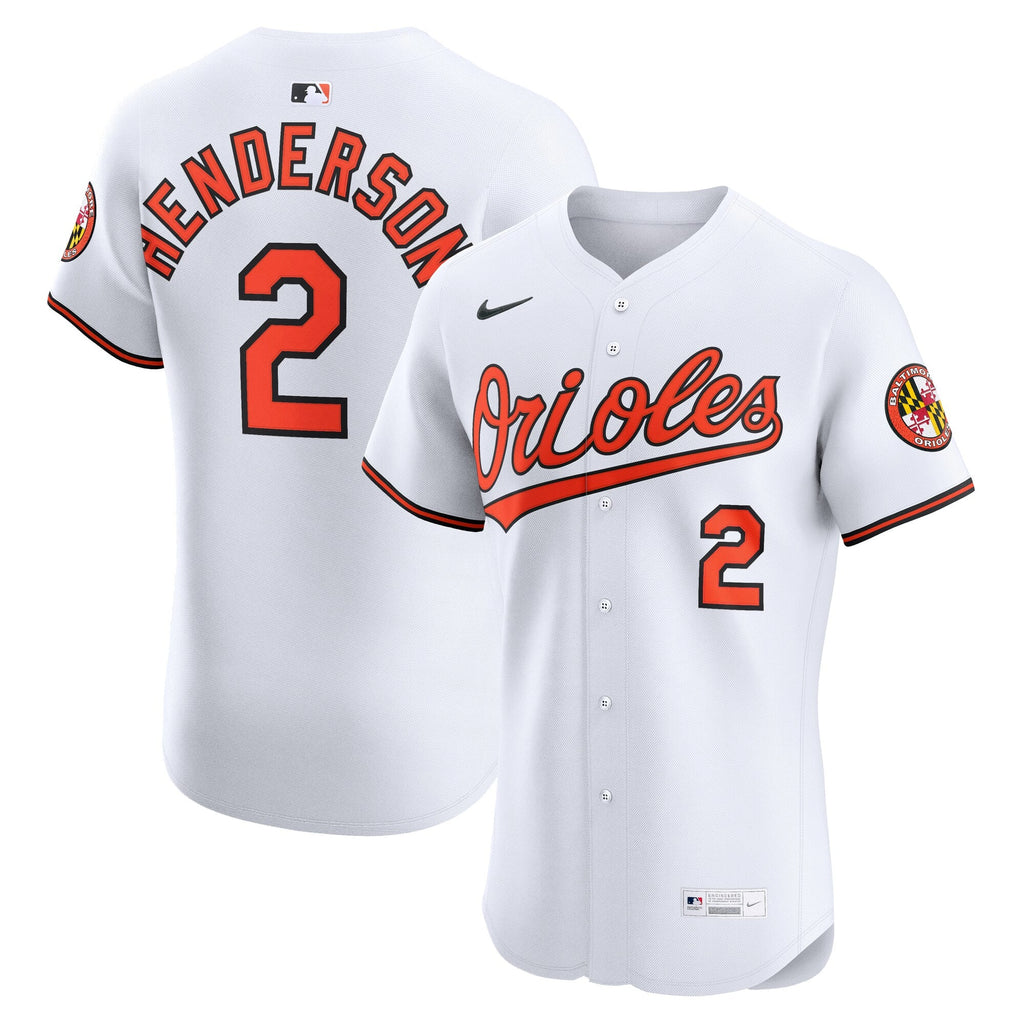 Baltimore Orioles Gunnar Henderson White Home Elite Baseball Jersey