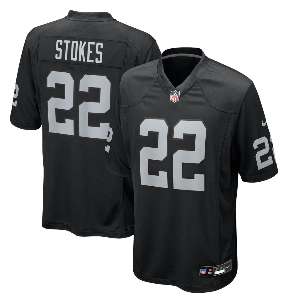 Las Vegas Raiders Eric Stokes Black Team Game Football Jersey