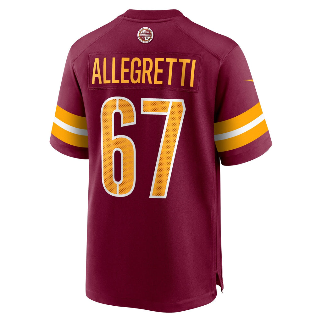 Washington Commanders Nick Allegretti Burgundy Game Football Jersey