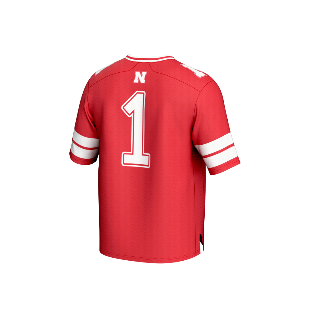 #1 Scarlet Nebraska Huskers Lightweight Collegiate Football Fashion Jersey