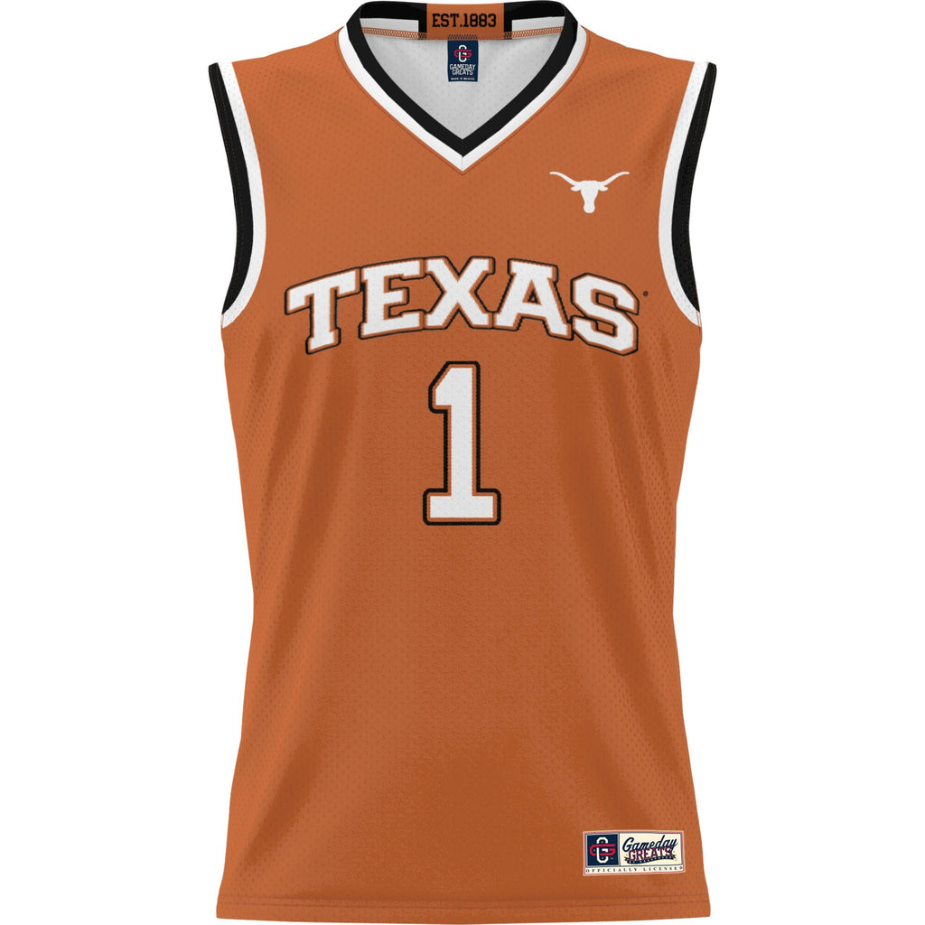 #1 Texas Longhorns Lightweight Collegiate Basketball Jersey - Texas Orange