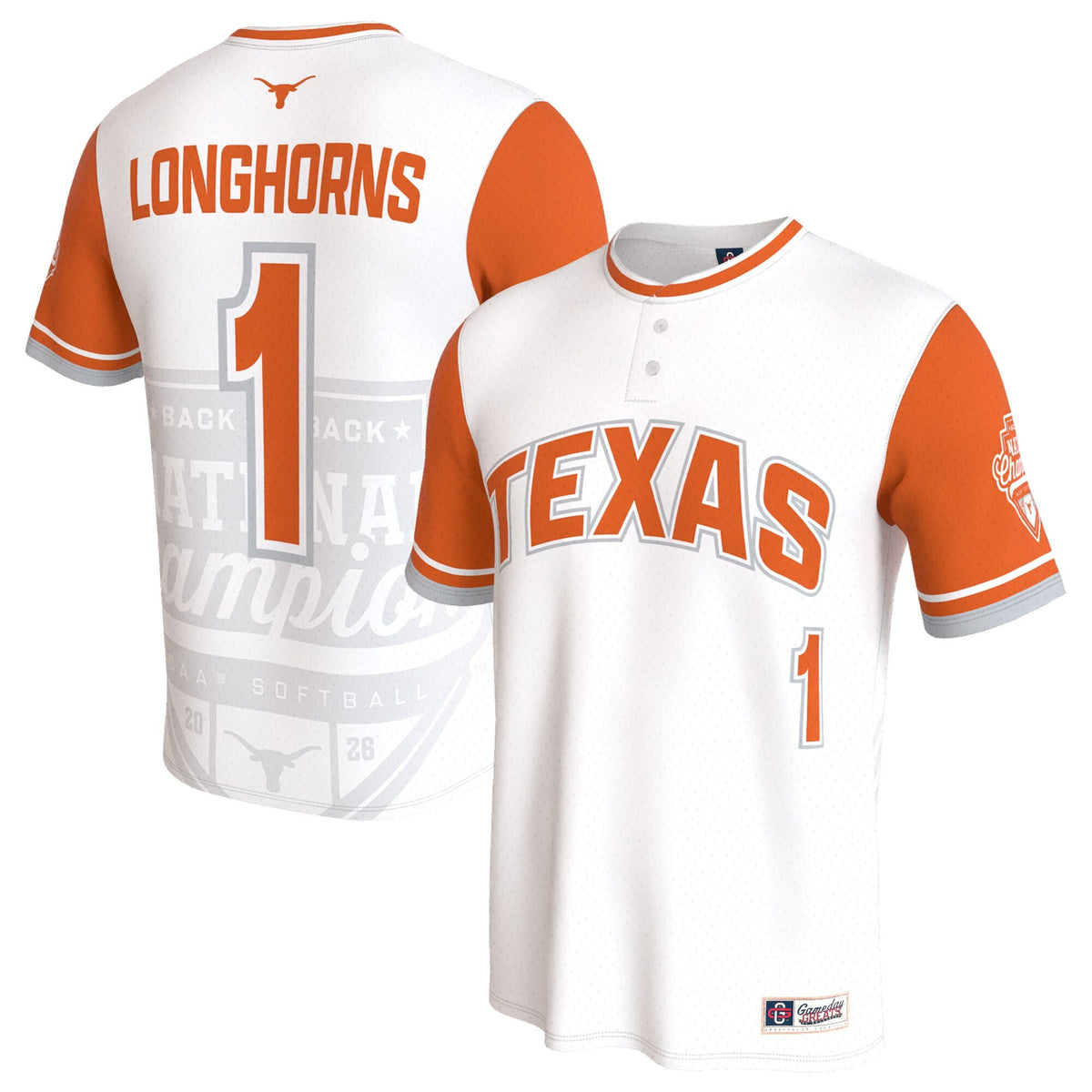 Texas Longhorns 2026 NCAA Softball National Champions Lightweight Commemorative Softball Jersey - White
