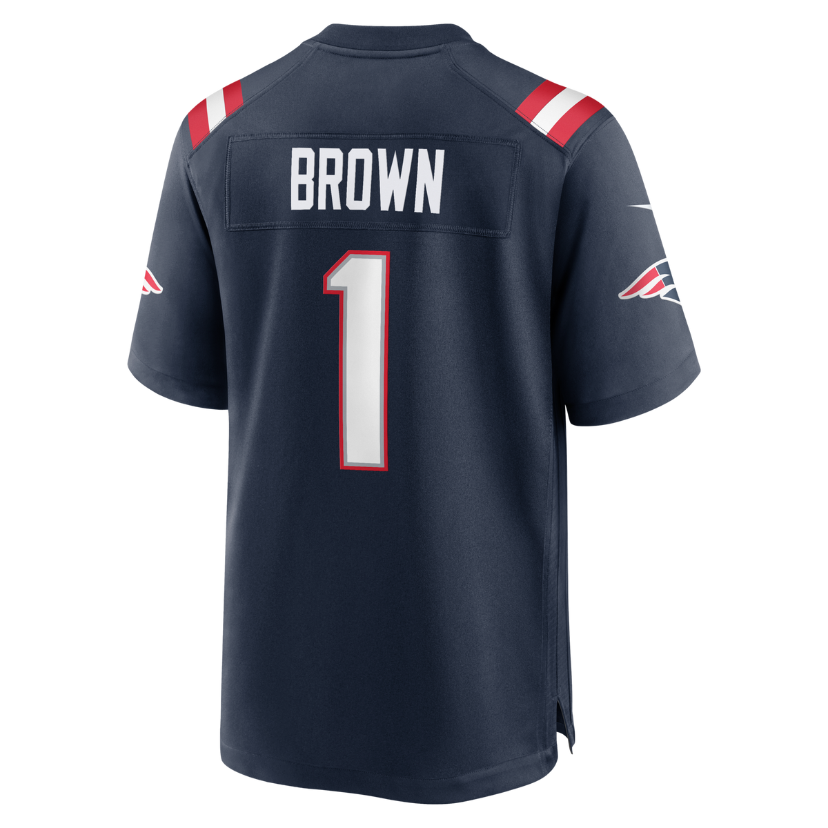 New England Patriots A.J. Brown Navy Team Game Football Jersey