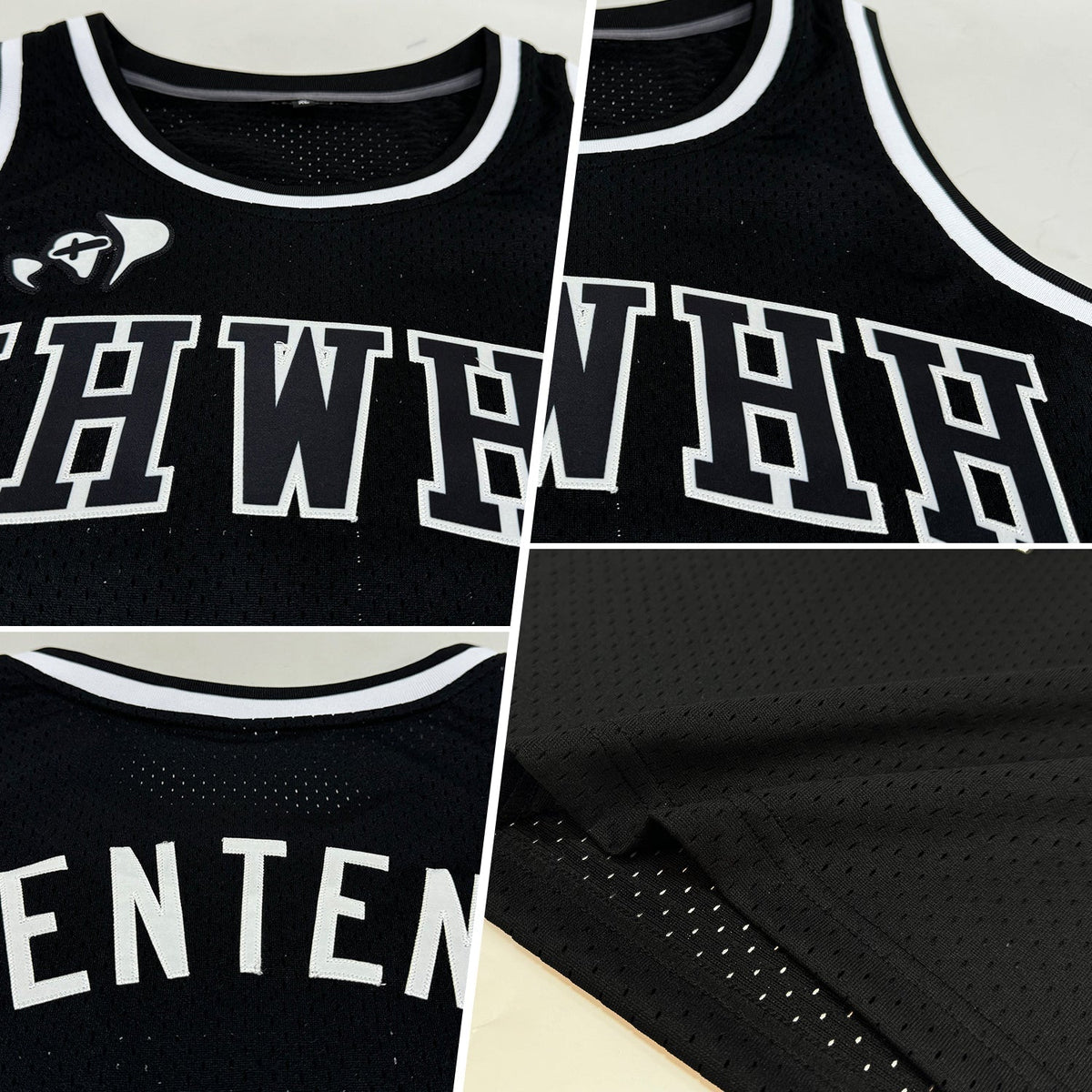 Custom Basketball Jersey - Black Black-White Throwback - Style Black0979