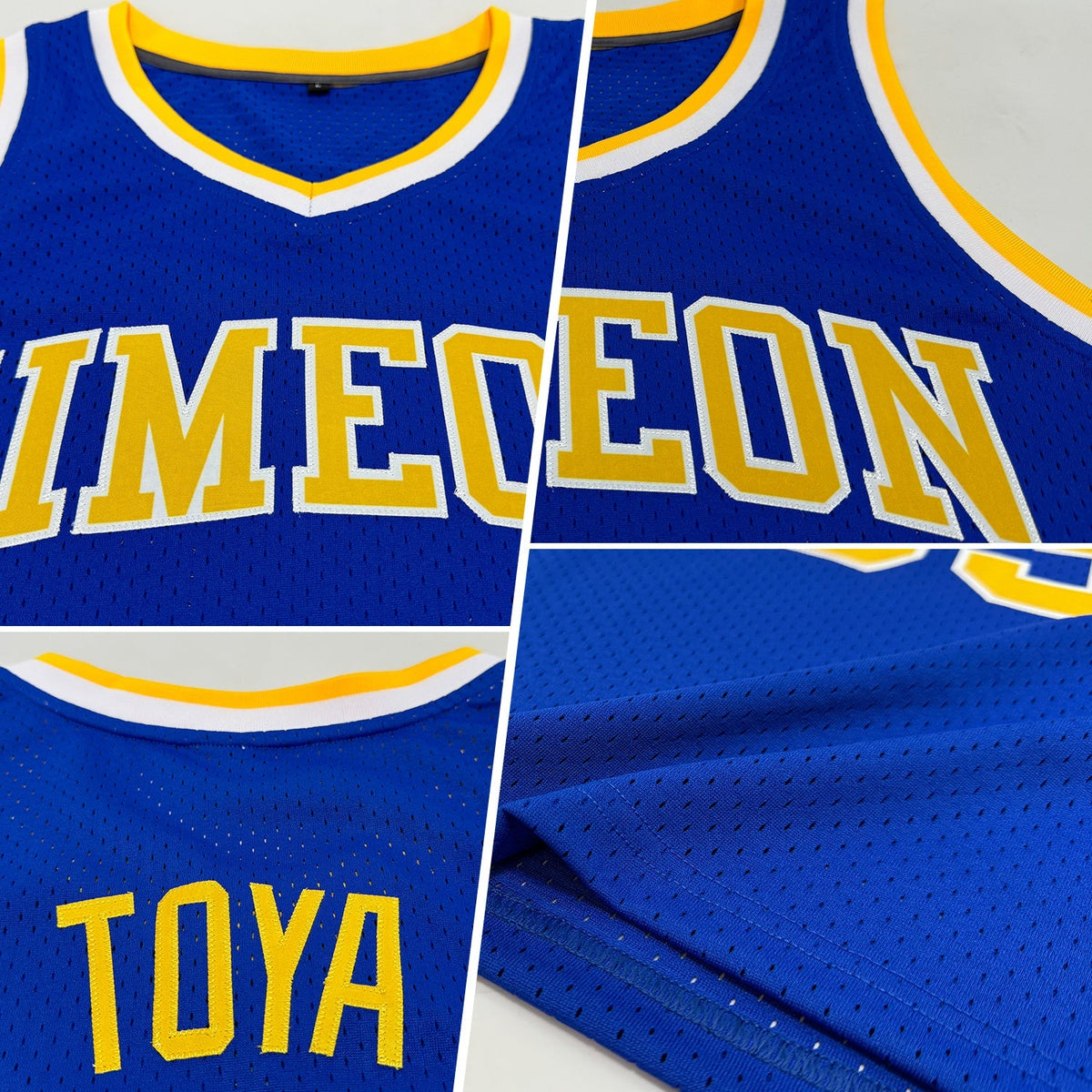 Custom Basketball Jersey - Royal Gold-White Throwback - Style Royal0347