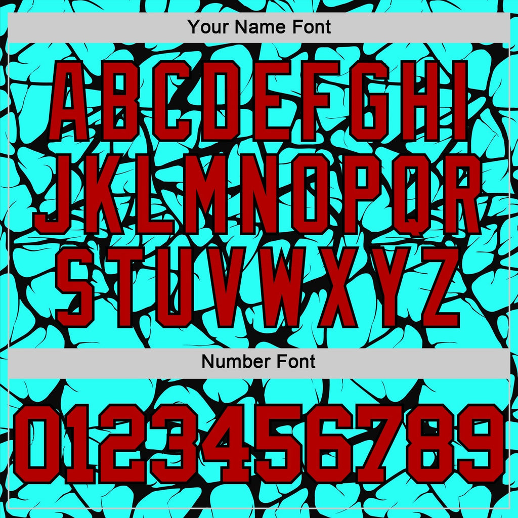 Custom Basketball Jersey - Aqua Red-Black Abstract Network Round Neck Sublimation Set